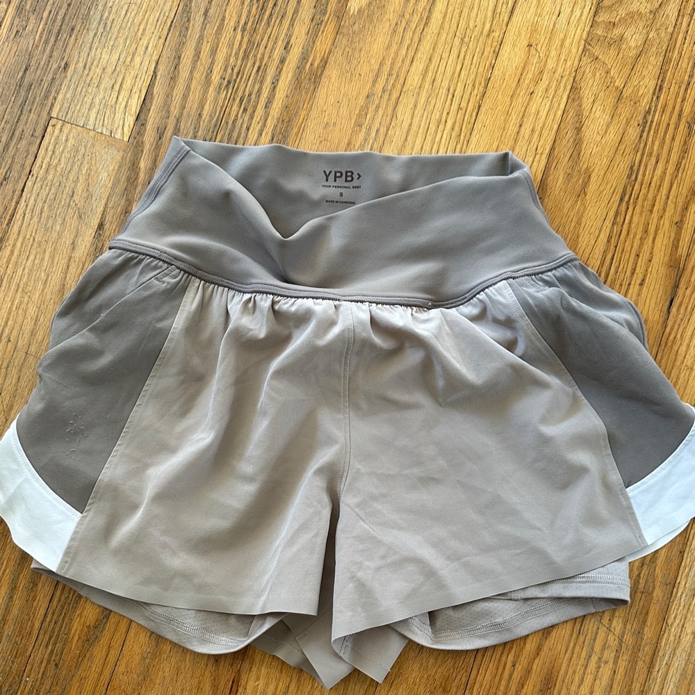 YPB Women's Two-Tone Gray Athletic Shorts
